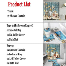 Load image into Gallery viewer, Summer Shower Curtain, Bathroom Rug, Toilet Lid Cover, Floor Bath Mat Set
