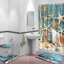 Load image into Gallery viewer, Summer Shower Curtain, Bathroom Rug, Toilet Lid Cover, Floor Bath Mat Set

