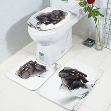 Load image into Gallery viewer, 4PCS Sitting Elephant Waterproof Bathroom Shower Curtain Toilet Cover Mat Non-Slip Rug Set
