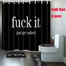 Load image into Gallery viewer, 4PCS Bathroom Set Waterproof Shower Curtain Non-slip Mats Bath Carpets Toilet Seat Cover Floor Mat Bathroom Decor
