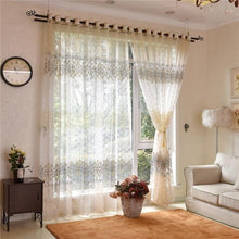Load image into Gallery viewer, Floral Sheer Tulle Curtains
