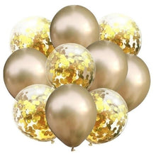 Load image into Gallery viewer, 12inch Mixed Gold Confetti Balloons sets

