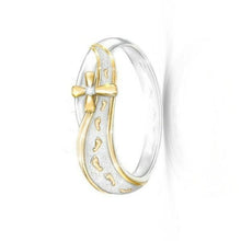 Load image into Gallery viewer, Exquisite charm simple Fashion Jewelry Sterling Silver Footprints Cross Sign Ring size 5-11
