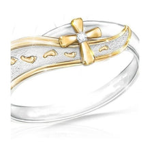 Load image into Gallery viewer, Exquisite charm simple Fashion Jewelry Sterling Silver Footprints Cross Sign Ring size 5-11
