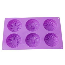Load image into Gallery viewer, 6 Cavities Sunflower Muffin Cups Cupcake Pans Silicone Cake Baking Mold Craft Art Handmade Soap Molds
