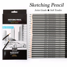 Load image into Gallery viewer, 9H-14B Drawing/Sketching Pencil Set - 12/24 Pcs
