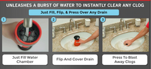 Load image into Gallery viewer, DrainClear™ - Mini High Pressure Sink Plunger -  Cleaning out any clogged drain in second
