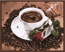 Load image into Gallery viewer, Coffee &amp; Rose - Painting By Numbers
