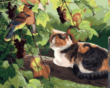 Load image into Gallery viewer, Smiling Cat &amp; Bird- Painting By Numbers
