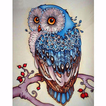 Load image into Gallery viewer, Owl in Blue - 5D™ Diamond Painting Kit
