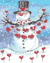 Load image into Gallery viewer, Romantic Snowman- Painting By Numbers
