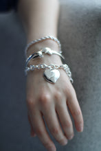 Load image into Gallery viewer, Solid Silver Dolphin Clasp Bangle Bracelet
