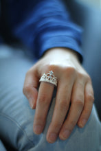 Load image into Gallery viewer, Size 7- 925 Silver Plated Princess Wedding Band Zircon Crown Ring
