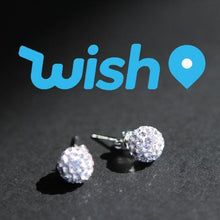 Load image into Gallery viewer, 8 MM Rhinestone Flower Bud Ball Stud Earrings

