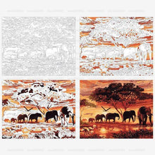 Load image into Gallery viewer, Elephant Family Landscape - Painting By Numbers

