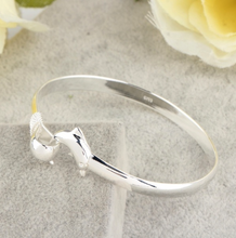 Load image into Gallery viewer, Solid Silver Dolphin Clasp Bangle Bracelet
