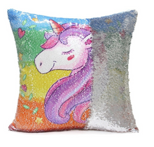 Load image into Gallery viewer, Reversible Unicorn Printed Mermaid Sequins Pillowcase
