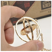 Load image into Gallery viewer, Harry Potter Gold Hourglass Rotating Necklace
