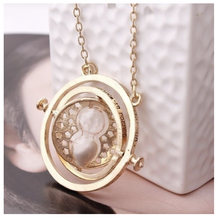 Load image into Gallery viewer, Harry Potter Gold Hourglass Rotating Necklace
