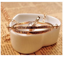 Load image into Gallery viewer, Harry Potter Gold Hourglass Rotating Necklace
