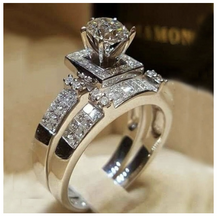 Load image into Gallery viewer, 925 Sterling Silver Natural Gemstone Ring Set
