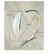 Load image into Gallery viewer, 925 Sterling Silver Adjustable Leaves Bangle
