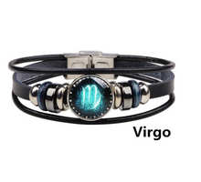 Load image into Gallery viewer, Twelve Constellations Woven Retro Leather Wristband
