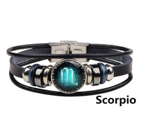 Load image into Gallery viewer, Twelve Constellations Woven Retro Leather Wristband
