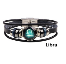 Load image into Gallery viewer, Twelve Constellations Woven Retro Leather Wristband
