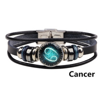 Load image into Gallery viewer, Twelve Constellations Woven Retro Leather Wristband
