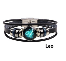 Load image into Gallery viewer, Twelve Constellations Woven Retro Leather Wristband
