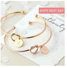 Load image into Gallery viewer, Knot Bracelet with Personalized Initial Letters
