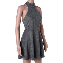 Load image into Gallery viewer, Backless Hollow Out Empire Halter Mini Dress
