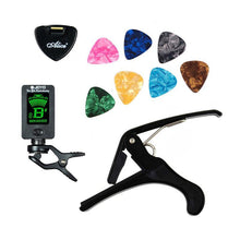 Load image into Gallery viewer, Guitar/Ukulele Tool Kit (Tuner + Capo + Plectrum Holder + 7 Picks)
