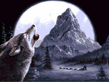 Load image into Gallery viewer, Wolf Howling At Moon- Painting By Numbers
