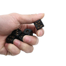 Load image into Gallery viewer, HANDMADE BLACK SKULL DICE (SET OF 5)
