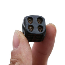 Load image into Gallery viewer, HANDMADE BLACK SKULL DICE (SET OF 5)
