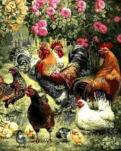 Load image into Gallery viewer, Roosters &amp; Hens- Painting By Numbers
